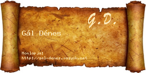 Gál Dénes névjegykártya